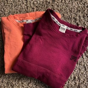 2 Victoria’s Secret PINK Lightweight SweatshirtsXS